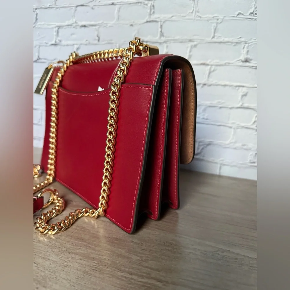 NWT Coach Klare Crossbody Bag In Signature Canvas With Tan red Cherry CY689